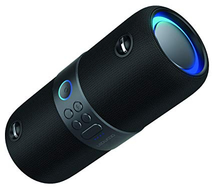 Ledwood Xtreme 180 - Enceinte Bluetooth Version 2.0 TWS Portable avec Sangle - Haut-Parleur sans Fil avec LED Lumières pulsées- Son Puissant - AUX - Port USB - Radio FM (Noir)