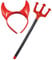 Mega_JumbleSale® Adult Unisex Red Devil Horn Headband & Inflatable Pitchfork for Halloween Cosplay Masquerade Costumes Fancy Dress Prop