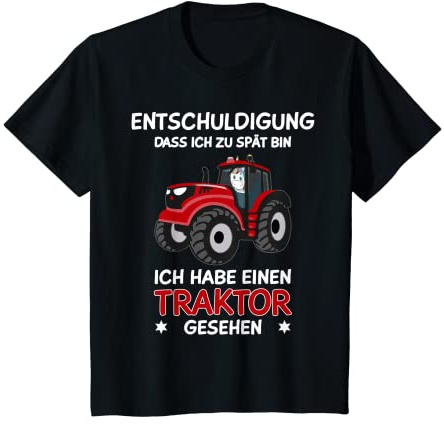 Kinder Entschuldigung das ich zu spät bin Traktor Kind T-Shirt