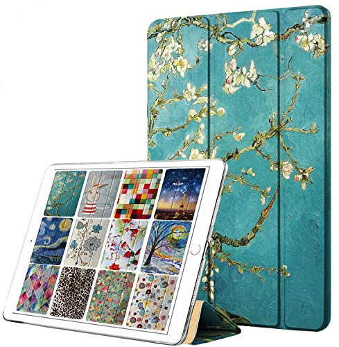 DuraSafe Cases iPad Mini 3ª 2ª 1ª generación 7.9 pulgadas [Mini 3 2 1] A1599 A1600 A1489 A1490 A1491 A1432 A1454 A1455 PC Impreso Flip Clear Back Cover - Flor de almendra