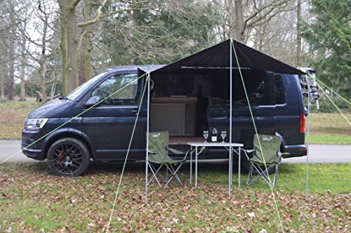 WILD EARTH Toldo cuadrado para furgonetas, furgonetas, autocaravanas o caravanas, 240 x 240 cm, color gris oscuro