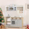 Kids Play Kitchen, Wooden Toy Kitchen Cooking Set with 12 Pcs Kitchen Accessories, Children Pretend Role Play Kitchen for Boys and Girls 3+ Years Old