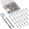 Leather Rivet Kit - 50 Sets, 6mm Silver Double Cap Rivets, Kit with Hollow Punch and Punch Tool for Leather, Clothes, Shoes, Jackets