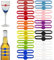 Stretchable Drink Markers 24pcs, Wine Glass Markers, Drink Identifiers for Glasses Cup, Beer Bottle, Mug, Jar, Cocktail Glass, Drink Labels for Party, Silicone, No Gemstone
