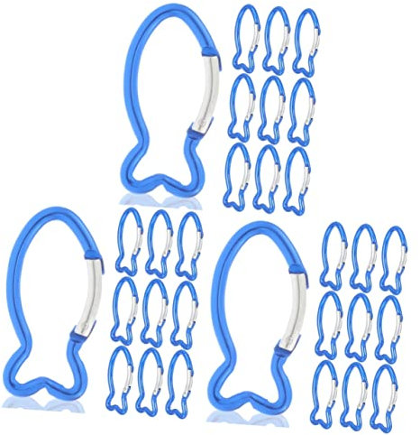 CLISPEED 30 Stück Karabinerhaken, Alu Schlüsselanhänger Karabiner - 12KN (1224 kg) Heavy Haken Fischklettern Karabiner Wanderzubehör Zum Klettern für Camping, Angeln, Wandern oder Reisen
