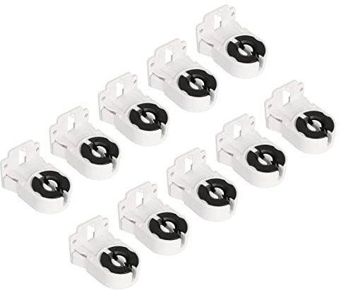 PATIKIL 10-Pack T8 Leuchtstofflampenhalter nicht geschirmte Lampenfassung G13 Basis für LED Leuchtstoffröhre Ersatz weiß schwarz