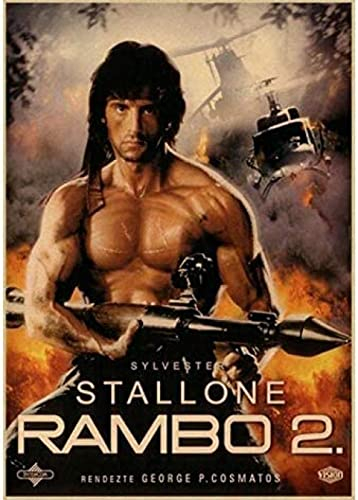 Poster Rambo Vintage Filmplakat, Wandkunst, Bilder, Leinwand, Malerei, Dekor, Kunstposter Und Drucke, Heimdekoration 50X70Cm Kein Rahmen