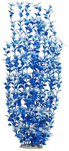 WEkiva Sky Blue Grass Cluster Aquarium Décor Plastic Plants Extra Large 22 Inches Tall 6510