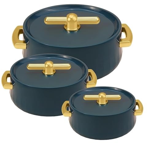 Casserole Set of 3 (1700ml, 1200ml, 600ml) BPA Free Keeps Food hot & Fresh for Long Hours Chapati Roti Biryani and More Green