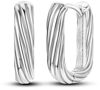 Parmuz Twisted Hoop Ohrringe 925 Sterling Silber Ohrringe Reifen für Frauen mit kubischen Zirkonia hypoallergen klobigen Hoops Ohrringen Schmuck Geschenk für Mädchen