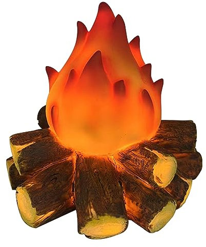QmjdDymx Faux feu de Camp, Faux feu de Camp 3D Faux Foyer des journaux de cheminée réaliste alimente sans Flamme de feu de feu pour Le Camping de Noël d'halloween, type1 Faux feu