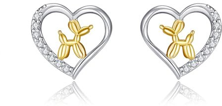 Ballon Hund Ohrringe S925 Sterling Silber Ballon Hund Tierohrringe Schmuck für Frauen Mädchen