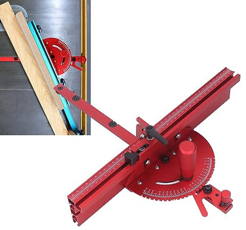 Table Saw Miter Gauge System, Miter Gauge System Fence with Limit Stop, Accurate Table Saw Miter Gauge, for 30mm or 45mm T Track