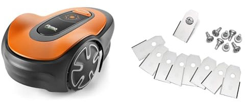 Flymo EasiLife 150 GO Robotic Lawn Mower - Cuts Up to 150 sq m, Ultra Quiet Mowing & FLY072 x9 1200R Robotic Metal Blades - 595286601