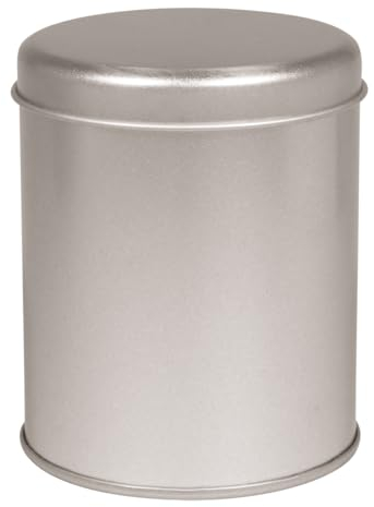 Rayher Metalldose, silber, rund, 8 cm ø, Höhe 10 cm, mit Deckel, Dose, Metall, rund, 26014606