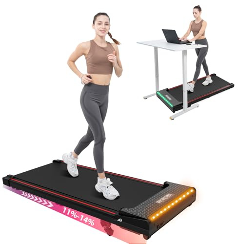 CITYSPORTS Laufband Klappbar für Zuhause 1-6km/h mit 440W Motor & Atmungs-LED, Walking Pad Schreibtisch für Heimfitnessübungen