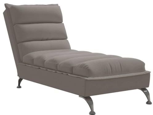 Chaiselongue mit Kissen Taupe Stoff,379472