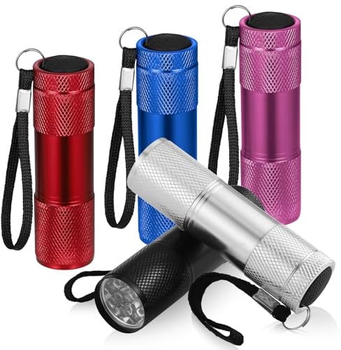 Kssvzz 5 Pièce Lampe de Poche Enfant, Mini Lampe Torche Nuit, Petite Lampe de Poche avec Lanyard, Lampe Torche pour Camping Randonnée Outdoor