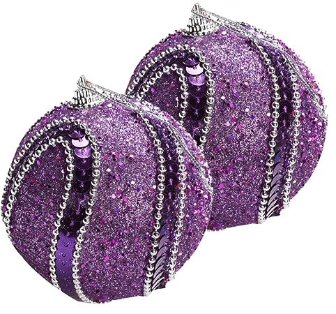 Cabilock 2stücke Weihnachtskugel-Ornamente Aus Hängende Bälle Für Weihnachtsbaum Party-Dekoration Kugelanhänger Für Fenster Türen Geländer Weihnachtsschmuck