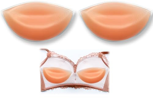Silicone Bra Pads Inserts, Breast Enhancers Push Up Chicken Fillets Removable Bikini Swimsuit Bra Fillers (Flesh Color)