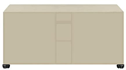 Funda impermeable para muebles de jardín con rejilla de ventilación 420D, tela Oxford resistente, resistente a los rayos UV, color blanco roto, 120 x 60 x 90 cm