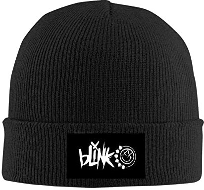 Unisex Blink 182 Punk Rock Band Logo Beanie Wintermütze Unisex Warm Cap Schwarz, Schwarz , Einheitsgröße