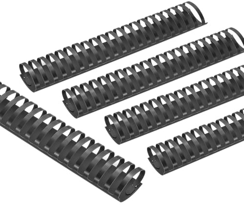 PATIKIL 51mm 2 Plastic Binding Combs 21 Rings Comb Binding Spines 10Pcs | 450 Sheet Capacity Letter Size for Binding Paper Sheets Notebook Calendar Picture Album, Black