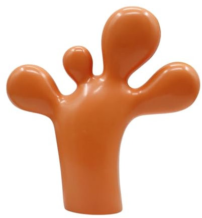 Milageto Fuß abstrakte Skulptur Moderne Statue Stilvolle minimalistische Desktop -Ornament Dekorative Figur für Wohnzimmer Home Dekoration, Orange Groß