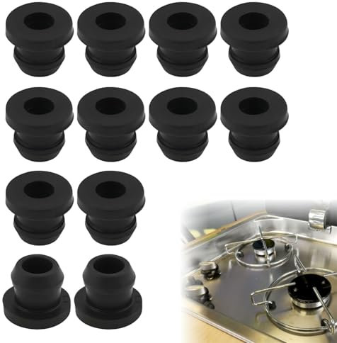 12 Pezzi Tappi di Gomma Conici per Piano Cottura Camper, Piedini in Gomma Antiruggine per Supporti 5mm, Compatibile con Dometic, Smev & Thetford Accessori Camper