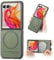 Lzzox for Motorola Razr 60 Ultra 2025 Case Compatible Magnetic Wireless Charging Elegant Cloth Texture Soft Hard Back Cover (Green, Razr 60 Ultra)
