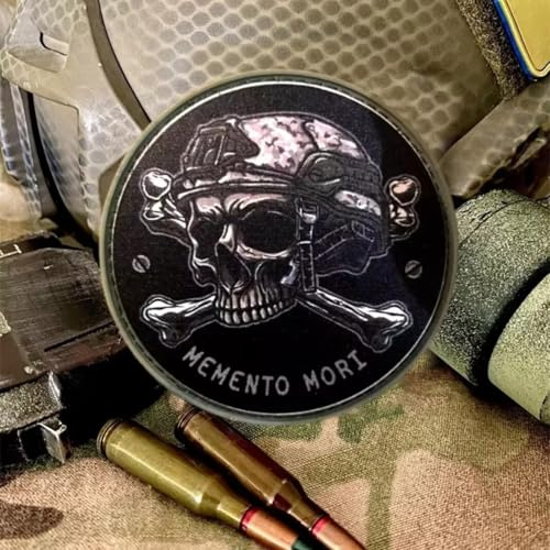 Klett Patch Memento Mori Patches Klett Militär PU-Druck Aufnäher DIY Deko Klettpatches für Rucksack Bundeswehr Jacke
