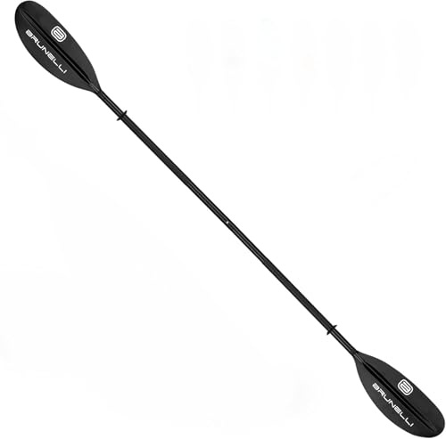 Brunelli Kayak Paddle Alu 4-teilig verstellbar 220cm Classic Kajakpaddel Doppelpaddel