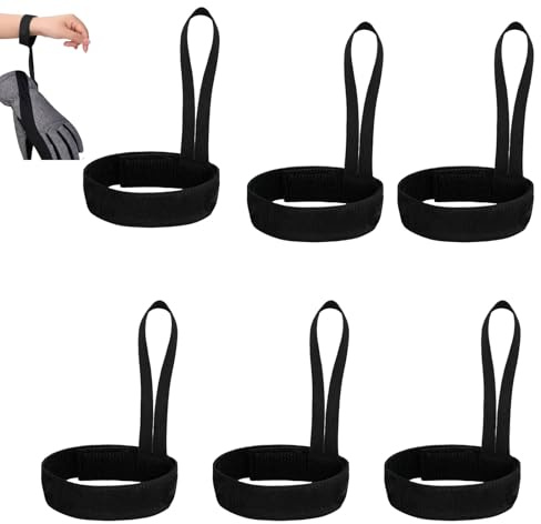 Mikiuly Skihandschuhbänd, Halterung Gürtel, Ski Board Strap, Verstellbar Skihandschuh Handgelenkbänder Ski Zubehör Leine Handschuhband Kinder Leine für Sport Skifahren Outdoor, 6 Stück