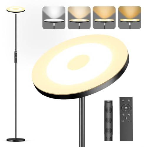 YICAIZI Stehlampe Dimmbar LED 36W, Modern Deckenfluter mit 2700K-6500K Stufenlos Dimmbar Stehleuchte mit Fernbedienung & Touch-Steuerung für Wohnzimmer Schlafzimmer Büro