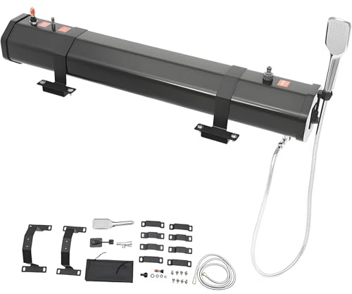 LHUITUI Campingdusche Zur Automontage, Campingdusch-Spülkit, Solardusche Camping, Wasserversorgung Für Outdoor-Aktivitäten, Mit Ausgleichsschrauben Und Metallfüßen, PVC-Material 4.76加仑/18升