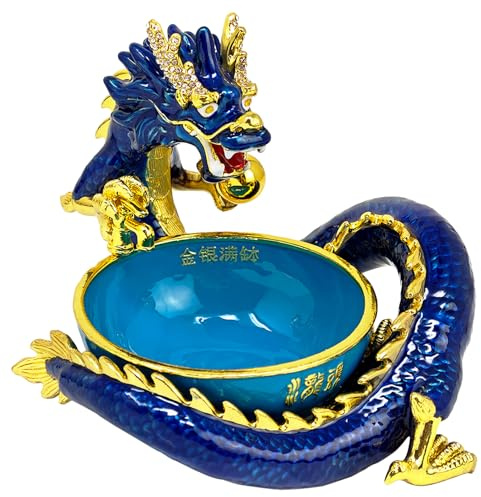 Juanxian Dragon Water Fountain Ornament - Chinese Feng Shui Brass Figurine for Home & Desk Decor, Symbol of Flow & Prosperity