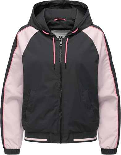 Ragwear Damen leichte Übergangsjacke sportliche und atmungsaktive Jacke mit Kapuze Nicandra Sporty YOUMODO XS-3XL