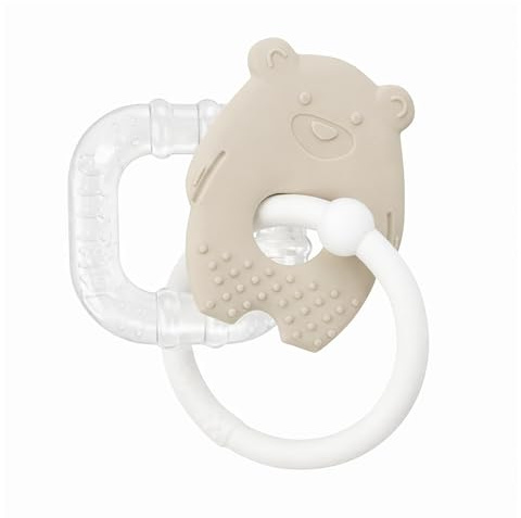 Nattou Silikon-Kühlbeißring Baby - Beißspielzeug für Babys - Erfrischender Beißring für Babys - BPA-freies Silikon - Ton