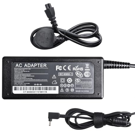 65W Laptop Charger 19V 3.42A Compatible with Acer Aspire/Spin/Swift 1/3/5 Series A315 A314 A317 A515 A315-23 A315-24P A315-58 A315-57 AC Adapter Power Supply 3.0 x 1.1mm Connector, UK plug