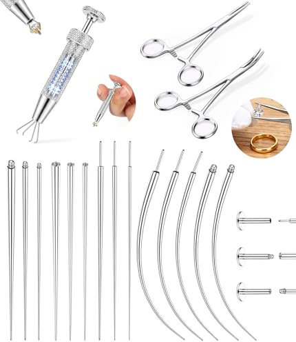 Milacolato Piercing Taper Set 14G/16G/18G/20G Piercing Kugel Aufdreher | Chirurgenstahl Einführhilfe Zubehör Piercingzange für Pircingssets ohr Nasenpiercing Nippelpiercing Lippenpiercing