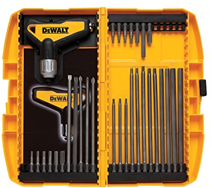 DEWALT Jeu de clés hexagonales à cliquet Ensemble de poignées en T, 31 pièces (DWHT70265)