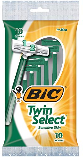 Bic Twin-Select-Rasierer, für Herren, empfindliche Haut, je 10 Stück