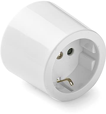FAMATEL – Toma de corriente con TTL | Sin Cable | Porcelana | Superficie | 55 mm | Portacontactos en porcelana | 16A | 250V