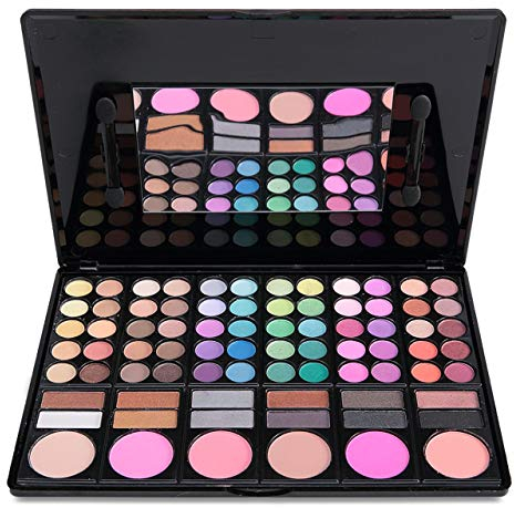 Palette Ombretti, FantasyDay 78 Colori Waterproof Neutri Caldi Tavolozza di Trucco Occhi Opaco e Luccicante in Polvere Set Eyeshadow Palette Set di Trucchi #1 - Natale Regalo Surprise Makeup Gift Set