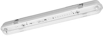 PureLed SET LED Feuchtraumleuchte Wannenleuchte IP65 mit 1X T8 LED 9W neutralweiß 4500K G13 60cm Bürolampe