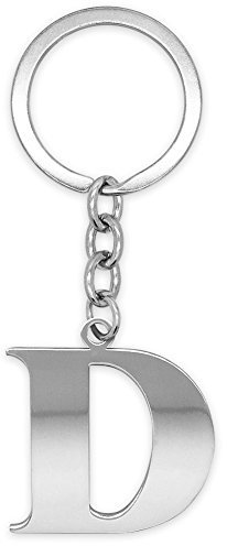 Soul-Cats Schlüsselanhänger Buchstaben Silber A-Z glänzend Initialen Schlüsselbund Edelstahl, Farbe: Silber, Auswahl: Modell D