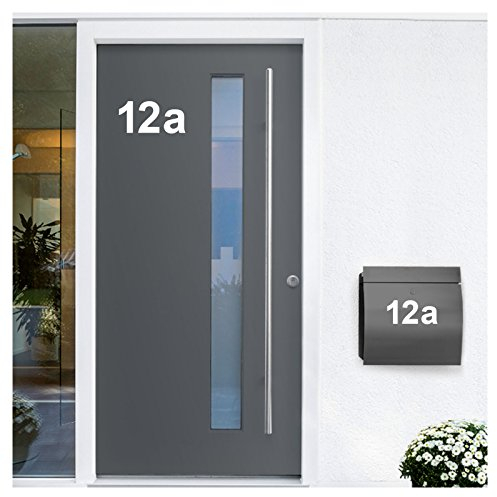 Wandora W1473 Wandtattoo Hausnummer selbstklebend I weiß Höhe 10 cm Zeichen b I Zahlen Buchstaben Ziffern Tür Beschriftung