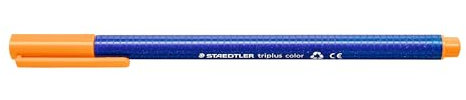 STAEDTLER Filzstifte triplus color, hellorange, dreikant, stabile, eindrucksichere Spitze, Linienbreite ca. 1 mm, kindgerecht, Made in Germany, 10 hellorange fibre-tip pens im Kartonetui, 323-43