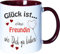 WarmherzIch Becher Tasse Glück ist… Freundin Kaffee Kaffeetasse liebevoll Bedruckt Trauzeugin BFF Frineds Forever Weiß-Bordeaux