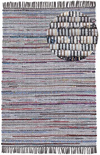 carpetfine Flachgewebeteppich Kelim Chindi Grau 140x200 cm | Moderner Teppich für Wohn- und Schlafzimmer